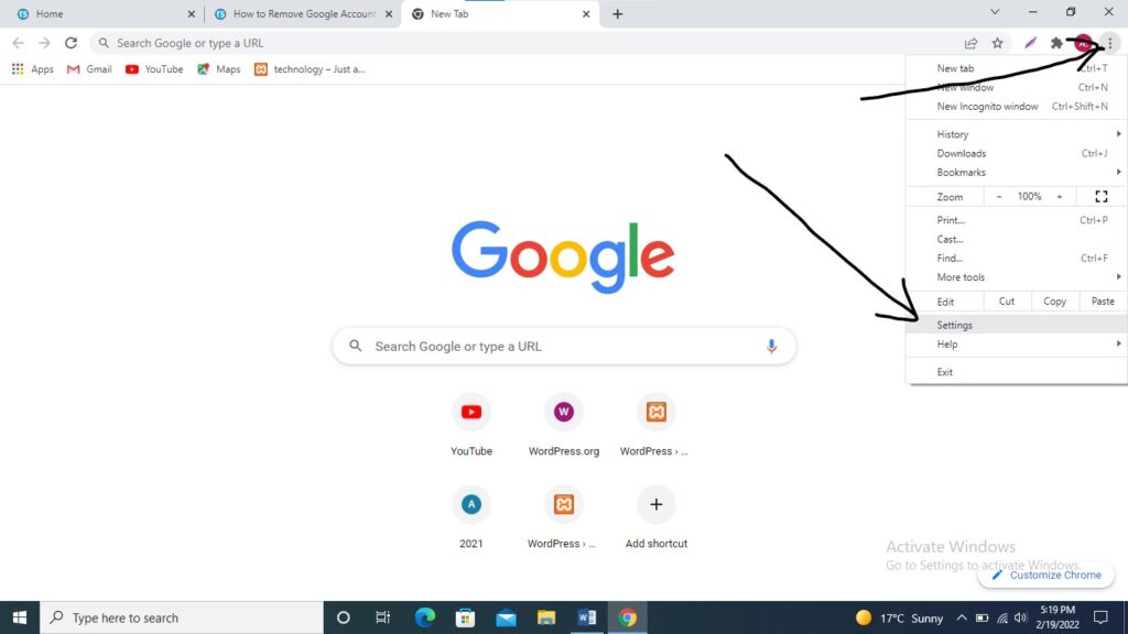 How to remove google ccount