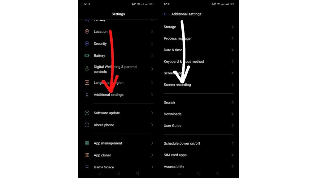 Android screen record