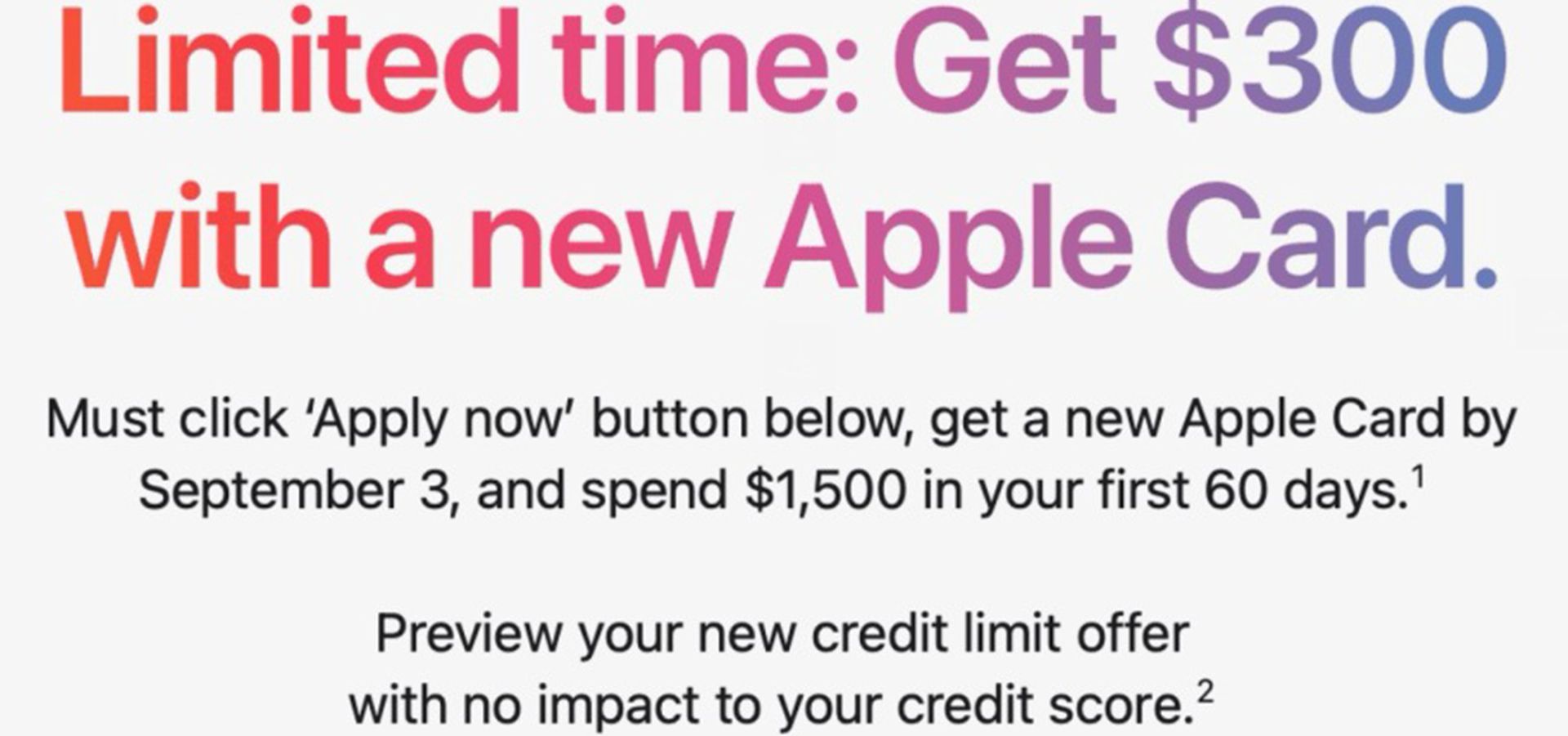 $300 Apple Card bonus