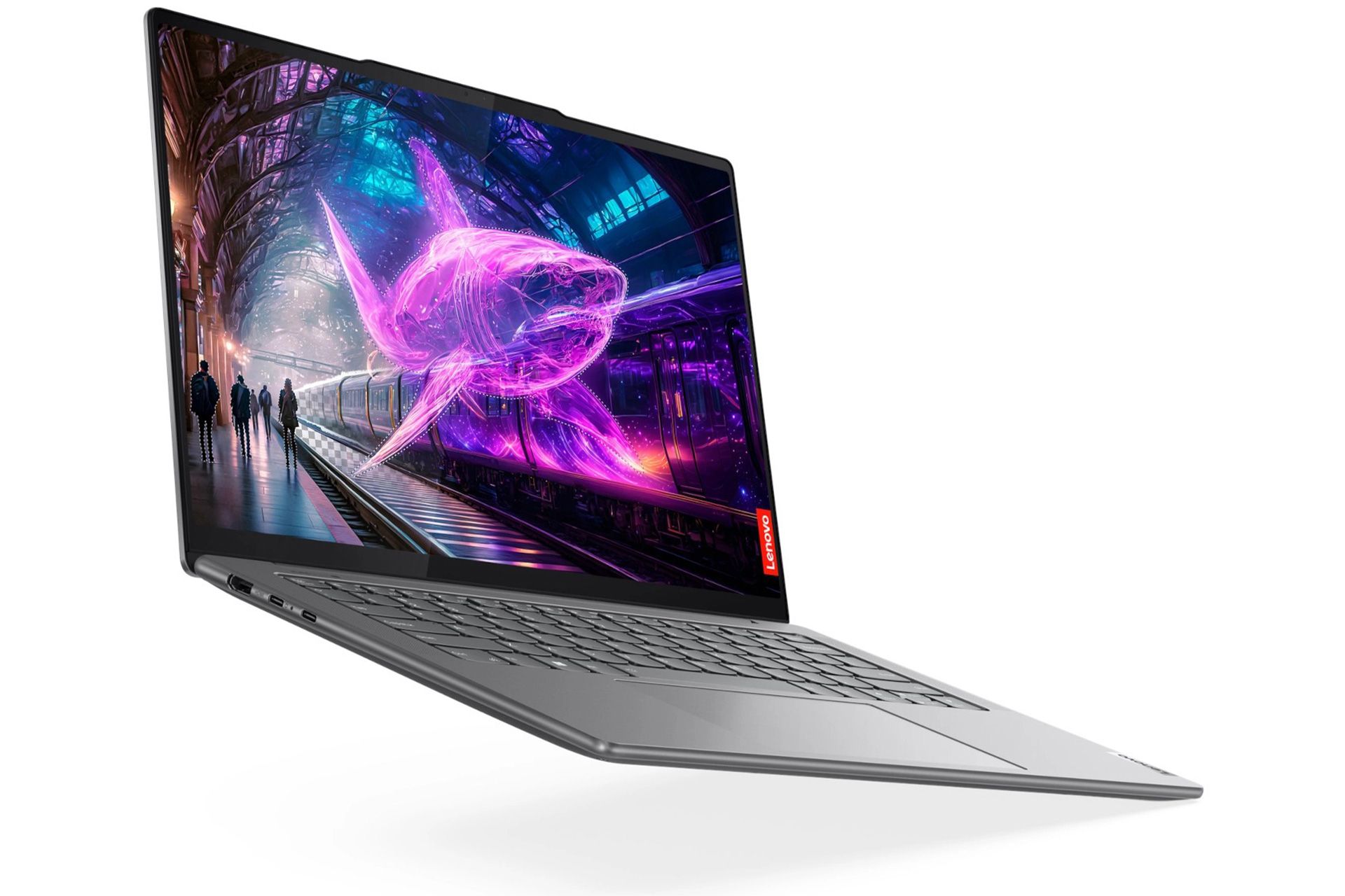 Lenovo Yoga Pro 7 14 laptop from front and side view