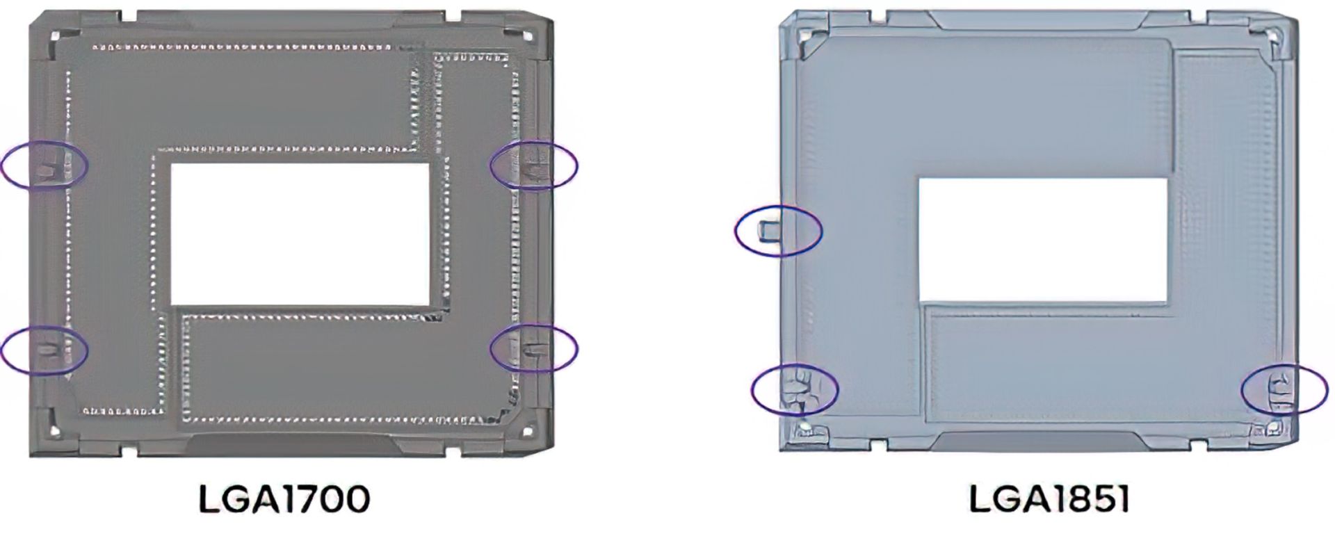 LGA 1700 socket next to LGA 1851