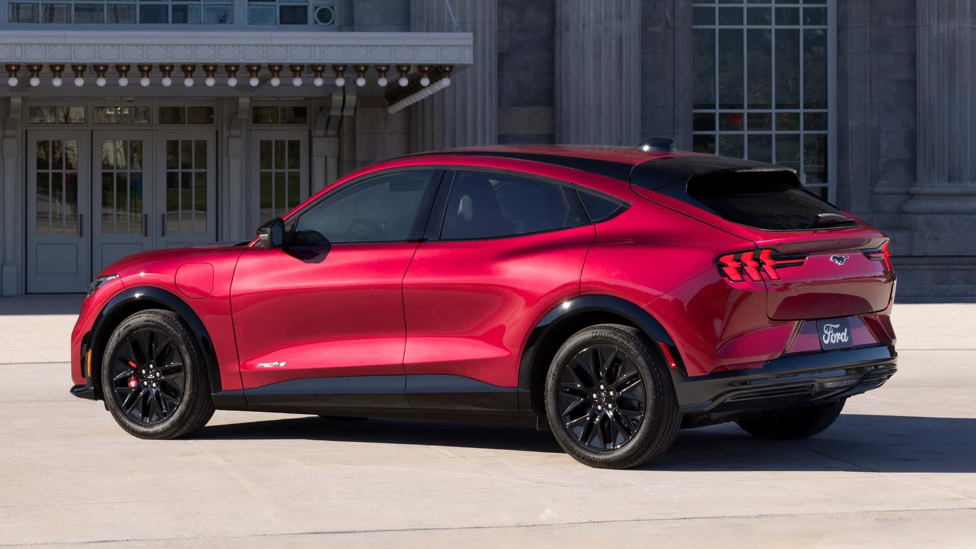 Rear view of Ford Mustang Mach-E model 2025