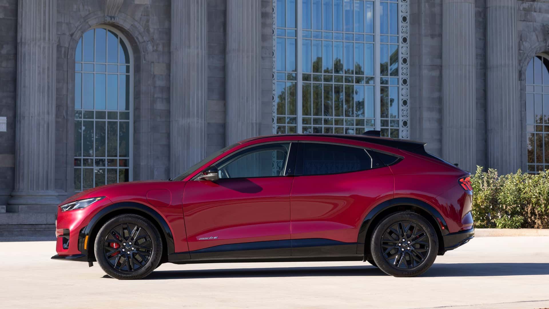 Side view of Ford Mustang Mach-E model 2025