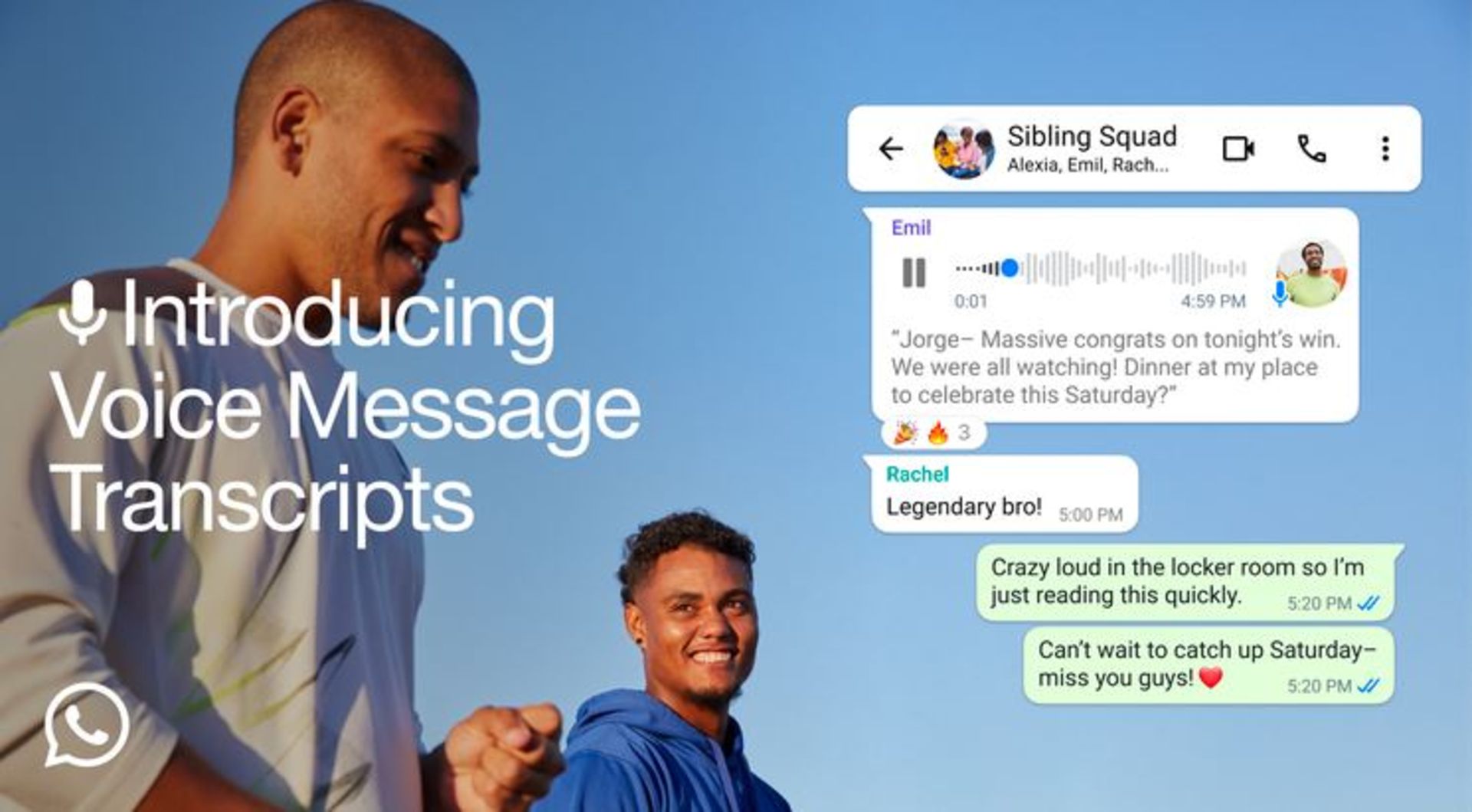 Screenshot of the ability to transcribe voice messages in WhatsApp