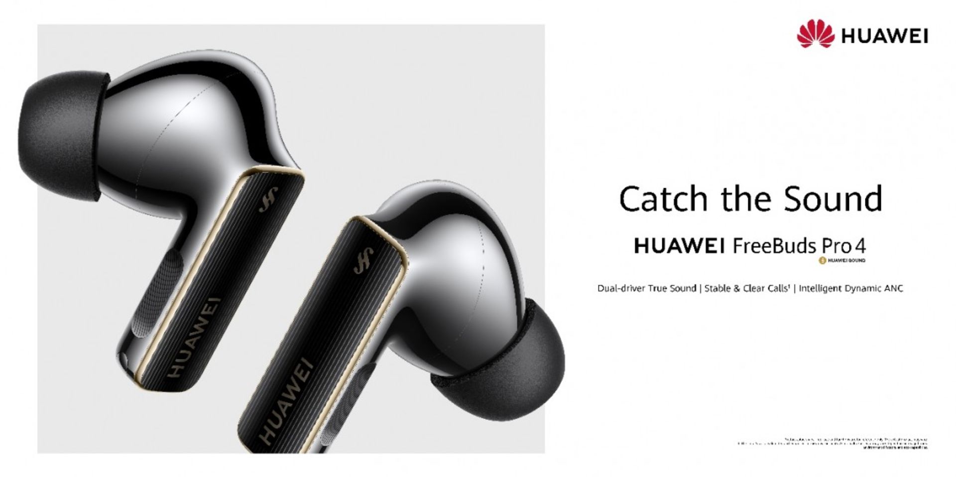 Huawei FreeBuds Pro 4 handsfree in black color